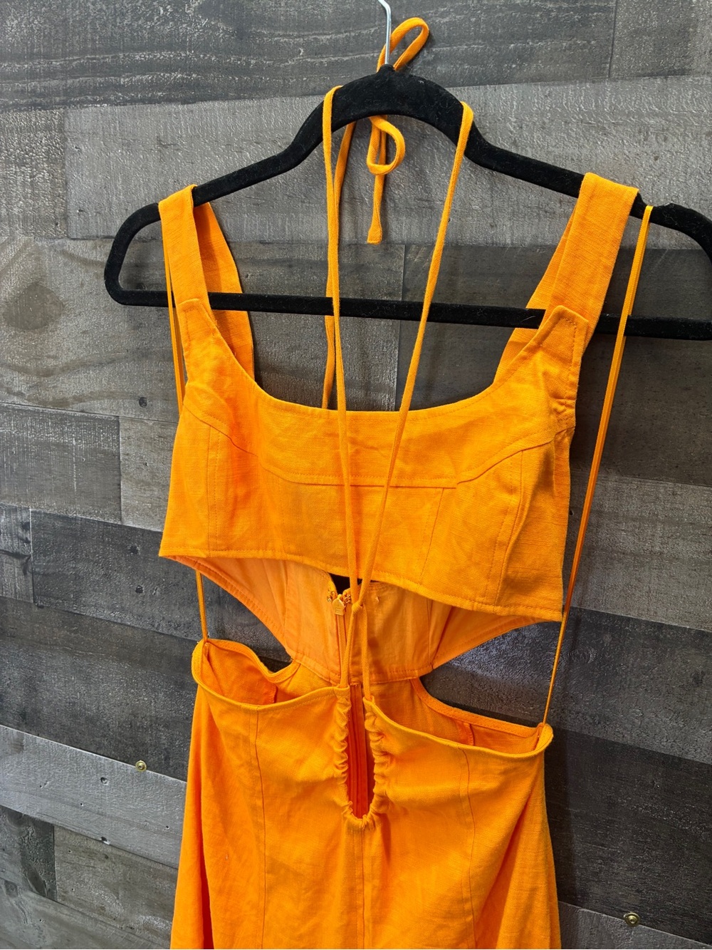Cult Gaia Eileen Linen Dress in Apricot - Picture 3 of 11